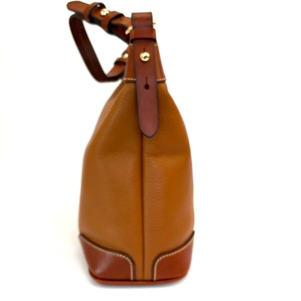 Dooney & Bourke Pebble Grain Hobo Leather Shoulder Bag Caramel